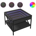 vidaXL Konferenčný stolík s nekonečnými LED čierny 50x50x38 cm