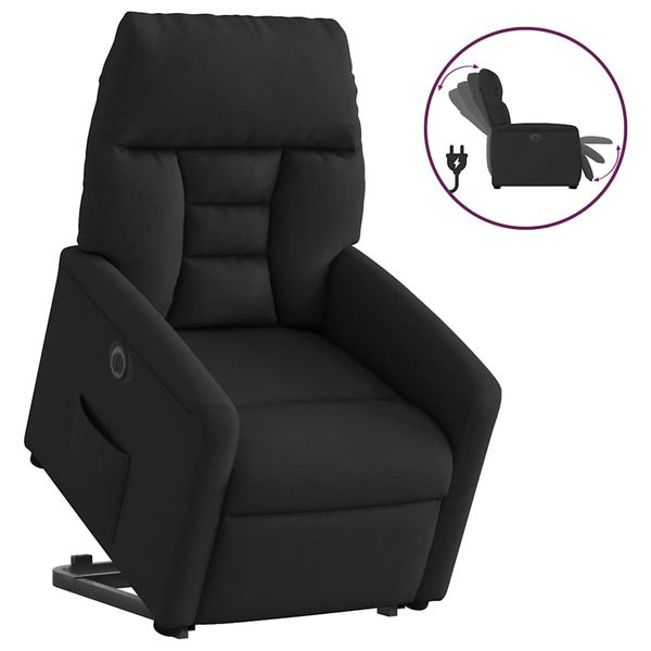 vidaXL Elektrické zdvíhacie sklápacie kreslo čierne látka
