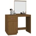 vidaXL Toaletný stolík hnedý 95x50x134 cm masívne borovicové drevo