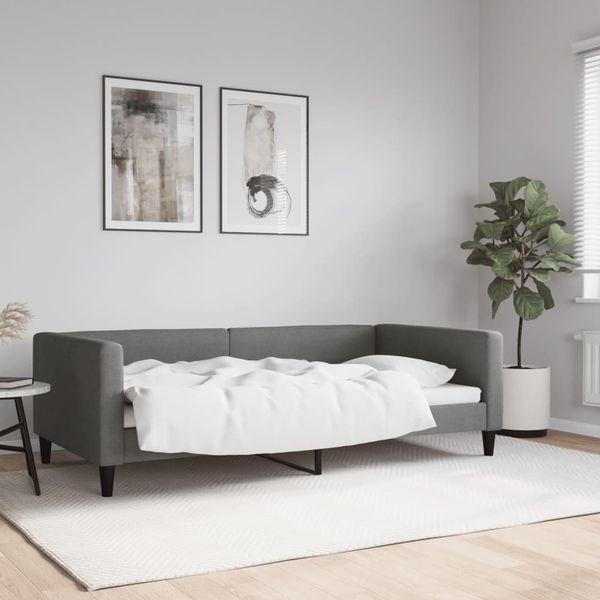 vidaXL Denná posteľ tmavosivá 100x190 cm látka