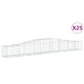 vidaXL Oblúkový gabionový kôš 25 ks 400x50x40/60 cm pozinkované železo