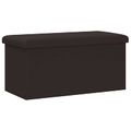 vidaXL Skladacia úložná lavička Hnedá 180 kg 80 L 77 x 38 x 38 cm PVC