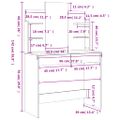 vidaXL Toaletný stolík so zrkadlom dub sonoma 96x39x142 cm