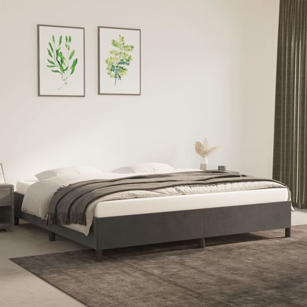 vidaXL Posteľ bez matraca tmavosivá 200x200 cm zamat
