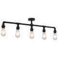 vidaXL Stropná lampa čierna 5 x E27 žiarovky