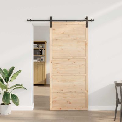 vidaXL Posuvné dvere Prírodná 80 x 208 cm Borovicový masív