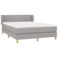 vidaXL Boxspring posteľ s matracom bledosivá 140x200 cm látka