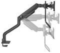 Neomounts DS75S-950BL2/Držák displeje/na stůl/17-27"/svorka+průch./VESA 100X100/nosn.2x8kg/plyn.píst/2 dis Držák, VESA, stolní, pro 2 ploché monitory, úhloprícka 17"–27", náklon 120°, otácení 180°, rotace 360°, nosnost 2×8kg, cerný