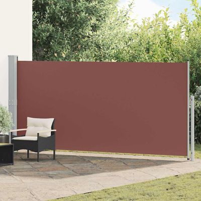 vidaXL Zaťahovacia bočná markíza na terasu 600x170 cm, hnedá