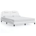 vidaXL Rám postele Viana s LED bez matraca biely 160x200 cm