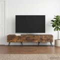 vidaXL TV skrinka Dymový dub 147 x 34,5 x 30 cm Kompozitné drevo