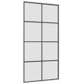 vidaXL Posuvné dvere s kovaním ESG sklo a hliník 102,5x205 cm