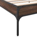 vidaXL Posteľný rám hnedý dub 90x200 cm kompozitné drevo a kov