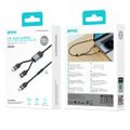 BWOO Braided 2-v-1 kábel USB-C - USB-C a Lightning 1m 100W/27W čierny