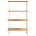 vidaXL 4-poschodový policový regál biely a dubový 80x40x130 cm
