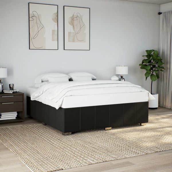 vidaXL Posteľ bez matraca čierny 200x200 cm látka