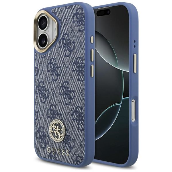 Puzdro Guess 4G Strass Logo MagSafe pre iPhone 17 modré
