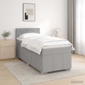 vidaXL Posteľ boxspring s matracom Svetlosivá 90 x 200 cm Látka