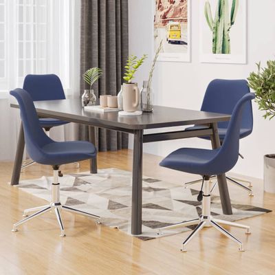 vidaXL Otočné jedálenské stoličky 4 ks modré látkové