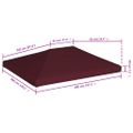 vidaXL Strieška na altánok 310 g/m² 3x4 m, bordová