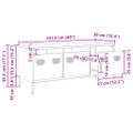 vidaXL TV skrinka biela 101,5x39x43,5 cm oceľ valcovaná za studena
