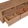 vidaXL TV stolík z teakového dreva s prírodným zakončením 120x30x40 cm