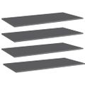 vidaXL Prídavné police 4 ks, lesklé sivé 80x20x1,5 cm, drevotrieska
