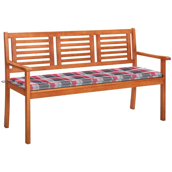 vidaXL 3-miestna záhradná lavica s vankúšom 150 cm eukalyptový masív
