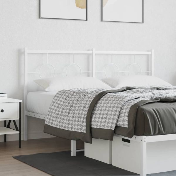 vidaXL Kovové náhradné čelo postele, biele 150cm