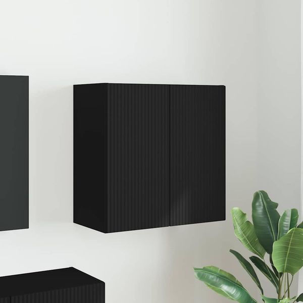 vidaXL TV nástenná skriňa Čierna 59,5 x 31 x 60 cm Kompozitné drevo