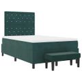vidaXL Posteľ s pružinovým rámom Tmavozelená 200 x 120 cm Zamat