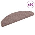 vidaXL Schodové rohože, samolepiace, 20 ks, 65x21x4 cm, svetlohnedé, polkruhové, veľké