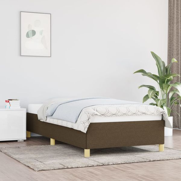 vidaXL Posteľ bez matraca tmavohnedá 90x190 cm látka