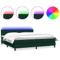 vidaXL Box Spring Posteľ s matracom a LED Tmavo zelená 200x210 cm Zamat