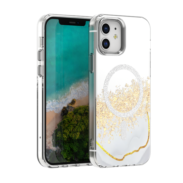 Puzdro Epoxy Mag pre iPhone 12 / 12 Pro 6,1" biele