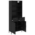 vidaXL Highboard Čierny dub 69,5 x 34 x 180 cm Kompozitné drevo