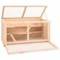 vidaXL Klietka pre škrečka 89,5x45x45 cm masívne jedľové drevo