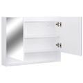 vidaXL LED kúpeľňová zrkadlová skrinka biela 80x15x60 cm MDF