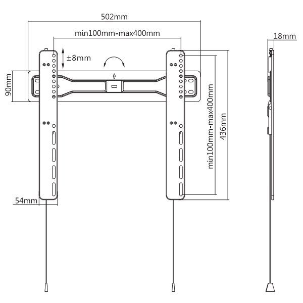 Neomounts LED-W400BLACK/Držák displeje/na stěnu/32-55"/fixní/VESA 400X400/nosn. 35kg/černý Držák, VESA, nástenný, fixní, pro LCD a TV, úhloprícka 32"-55", nosnost 35kg, cerný