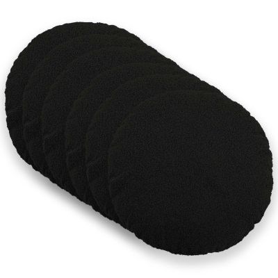 vidaXL Poťah na podložku 6 pcs HEERLEN Čierna Ø 50 cm Bouclé