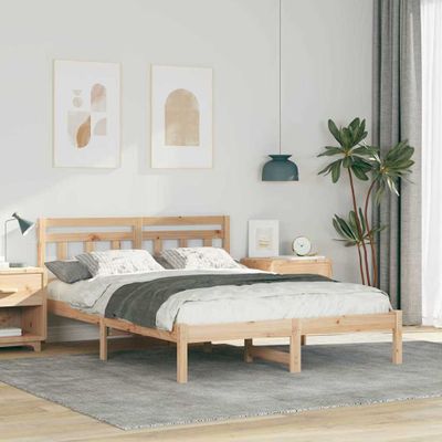 vidaXL Rám postele Hnedá 120 x 200 cm Masívne borovicové drevo