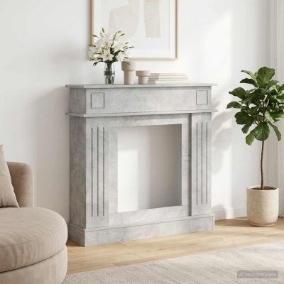 vidaXL Rám krbu Betónovo sivá 102 x 26 x 100 cm Kompozitné drevo