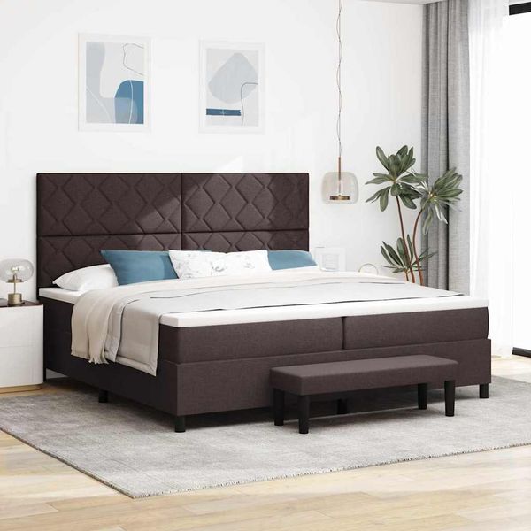 vidaXL Posteľ s pružinovým rámom Tmavohnedá 200 x 200 cm látka