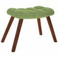 Hojdacie kreslo vidaXL so stoličkou Light Green Velvet