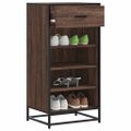 vidaXL Regál na topánky hnedý dub 48x38x97,5 cm spracované drevo