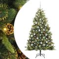 vidaXL Umelý vianočný stromček s pniškami Zelená 180 cm PVC a PE a kov