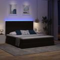 vidaXL LED úložná posteľ s matracom Čierna 160 x 200 cm Zamat