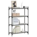 vidaXL Knižnica, 4 police, sivá sonoma 40x30x120 cm, kompozitné drevo