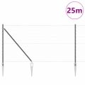 vidaXL Hexagonálny plot s stĺpom 25 x 1 m PVC potiahnutá oceľ Sivá