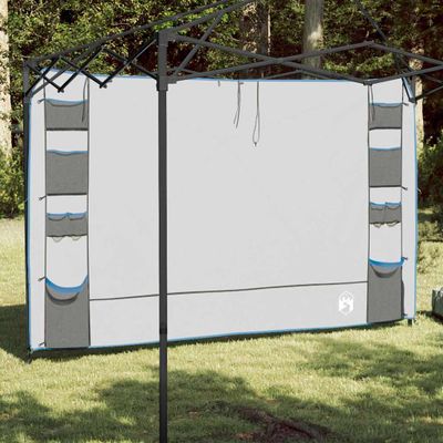 vidaXL Závesný organizér na stan Sivá a modrá 320 x 182 cm oxford